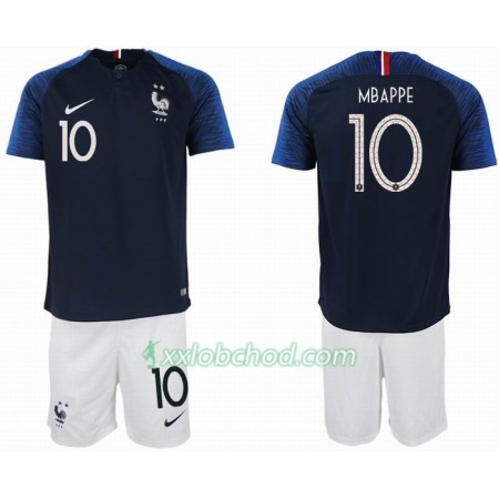 Fotbalové dresy Francie MBAPPE 10 2 star Dětské MS 2018 Domácí Dres